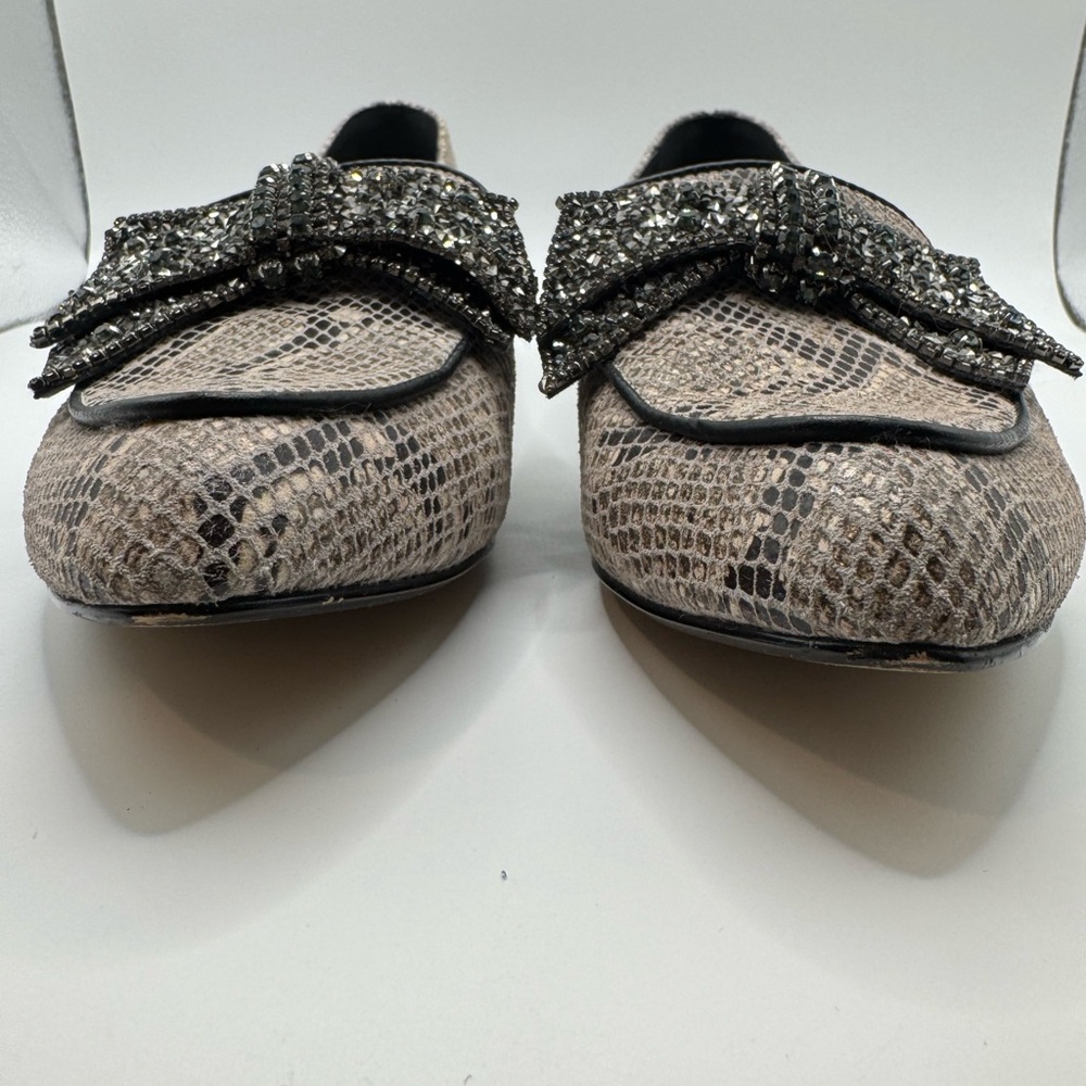 Farylrobin Elton Bow Snakeskin Flats 8 - Picture 7 of 12